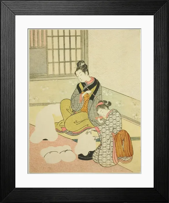 Framed Print : Evening Snow on a Floss Shaper (Nurioke no bosetsu), from the series Eight Views of the...c. 1766. Creator: Suzuki Harunobu. Evening Snow on a Floss Shaper (Nurioke no bosetsu), from the series Eight Views of the...c. 1766 Framed Print : Evening Snow on a Floss Shaper (Nurioke no bosetsu), from the series Eight Views of the...c. 1766. Creator: Suzuki Harunobu. Evening Snow on a Floss Shaper (Nurioke no bosetsu), from the series Eight Views of the...c. 1766