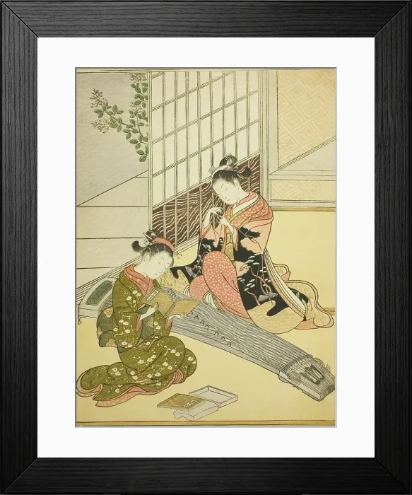 Framed Print : Descending Geese of the Koto Bridges (Kotoji no rakugan), from the series Eight Views... c. 1766. Creator: Suzuki Harunobu. Descending Geese of the Koto Bridges (Kotoji no rakugan), from the series Eight Views... c. 1766 Framed Print : Descending Geese of the Koto Bridges (Kotoji no rakugan), from the series Eight Views... c. 1766. Creator: Suzuki Harunobu. Descending Geese of the Koto Bridges (Kotoji no rakugan), from the series Eight Views... c. 1766