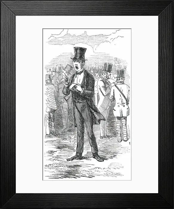 Framed Print : Sketch in the Ring - I'll Bet Against Clincher, 1850. Creator: John Leech. Sketch in the Ring - I'll Bet Against Clincher, 1850. Creator: John Leech Framed Print : Sketch in the Ring - I'll Bet Against Clincher, 1850. Creator: John Leech. Sketch in the Ring - I'll Bet Against Clincher, 1850. Creator: John Leech