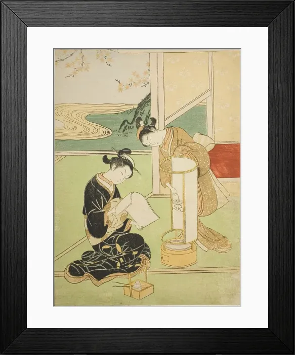 Framed Print : Evening Glow of a Lamp (Andon no sekisho), from the series Eight Views of the Parlor... c. 1766. Creator: Suzuki Harunobu. Evening Glow of a Lamp (Andon no sekisho), from the series Eight Views of the Parlor... c. 1766 Framed Print : Evening Glow of a Lamp (Andon no sekisho), from the series Eight Views of the Parlor... c. 1766. Creator: Suzuki Harunobu. Evening Glow of a Lamp (Andon no sekisho), from the series Eight Views of the Parlor... c. 1766