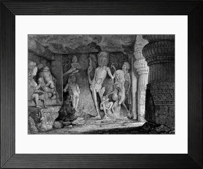 Framed Print : Skeleton Group in the Rameswur, Caves of Ellora, 1834. Creator: George Cattermole Framed Print : Skeleton Group in the Rameswur, Caves of Ellora, 1834. Creator: George Cattermole