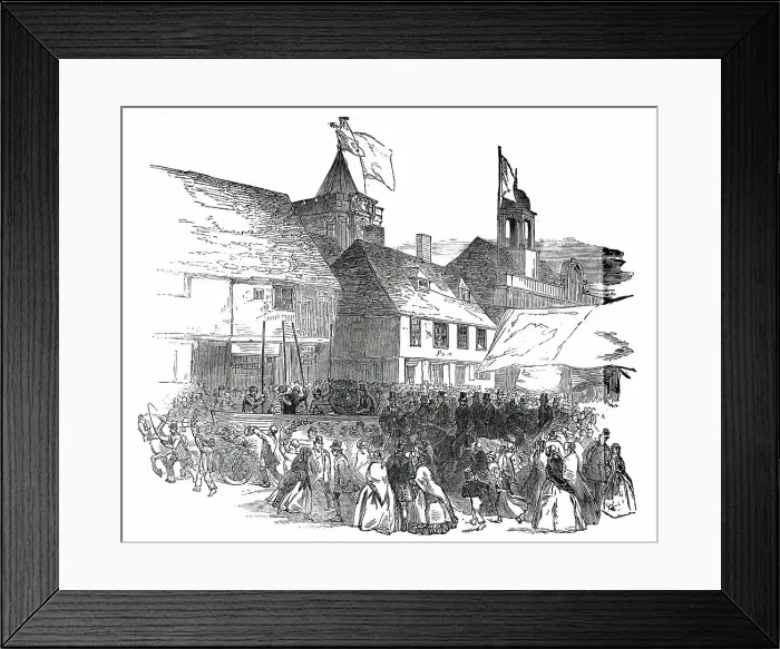 Framed Print : The Procession near the Church, at Rye, 1850. Creator: Unknown