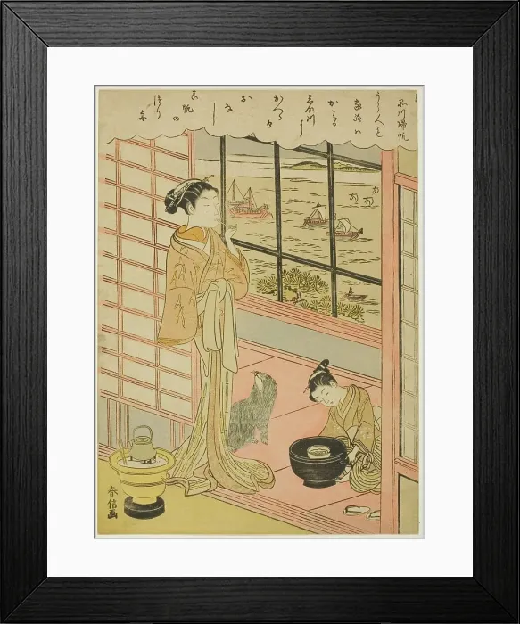Framed Print : Returning Sails at Shinagawa (Shinagawa no kihan), from the series Eight Fashionable... c.1768 / 69. Creator: Suzuki Harunobu. Returning Sails at Shinagawa (Shinagawa no kihan), from the series Eight Fashionable... c.1768 / 69 Framed Print : Returning Sails at Shinagawa (Shinagawa no kihan), from the series Eight Fashionable... c.1768 / 69. Creator: Suzuki Harunobu. Returning Sails at Shinagawa (Shinagawa no kihan), from the series Eight Fashionable... c.1768 / 69