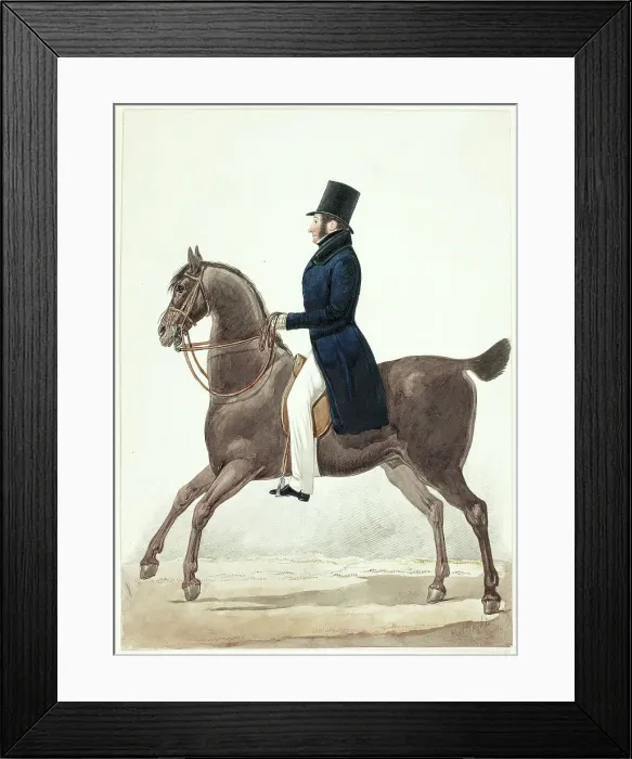 Framed Print : Equestrian Portrait of Man in Profile, n.d. Creator: Richard Dighton Framed Print : Equestrian Portrait of Man in Profile, n.d. Creator: Richard Dighton