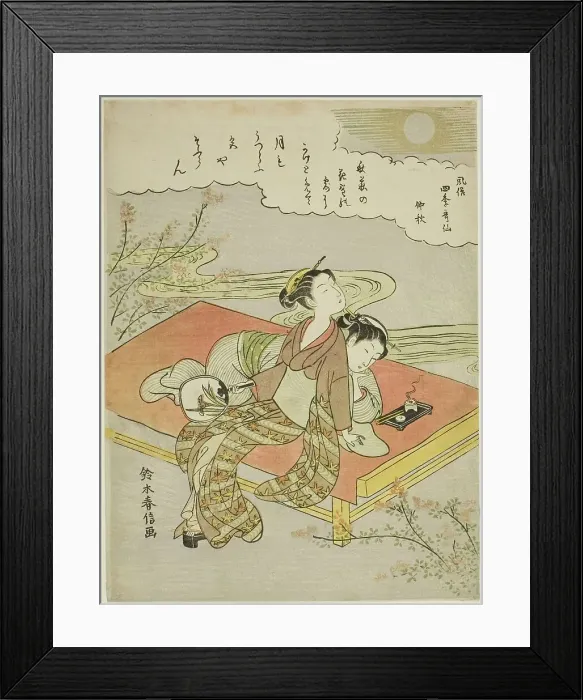 Framed Print : The Eighth Month (Chushu), from the series Popular Versions of Immortal Poets in Four... c. 1768. Creator: Suzuki Harunobu. The Eighth Month (Chushu), from the series Popular Versions of Immortal Poets in Four... c. 1768 Framed Print : The Eighth Month (Chushu), from the series Popular Versions of Immortal Poets in Four... c. 1768. Creator: Suzuki Harunobu. The Eighth Month (Chushu), from the series Popular Versions of Immortal Poets in Four... c. 1768