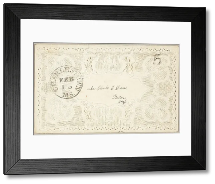 Framed Print : Valentine envelope, 1860 / 69. Creator: Unknown