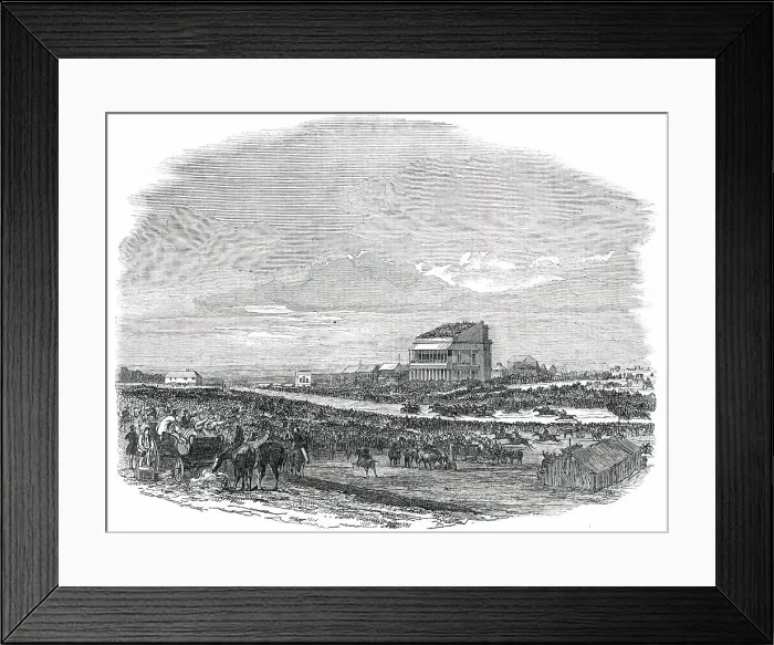Framed Print : Epsom - the Race for The Derby Stakes, 1850. Creator: Unknown. Epsom - the Race for The Derby Stakes, 1850. Creator: Unknown Framed Print : Epsom - the Race for The Derby Stakes, 1850. Creator: Unknown. Epsom - the Race for The Derby Stakes, 1850. Creator: Unknown