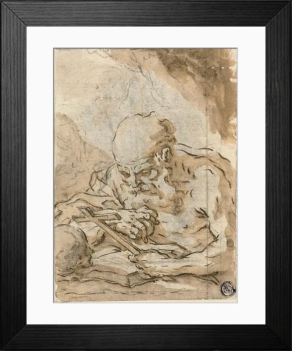 Framed Print : Saint Jerome, n.d. Creator: Giuseppe Maria Crespi Framed Print : Saint Jerome, n.d. Creator: Giuseppe Maria Crespi