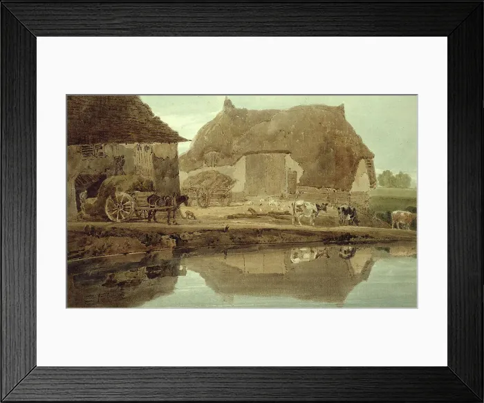 Framed Print : Phineas Borret's Farm near Saffron Walden, 1802. Creator: Thomas Girtin Framed Print : Phineas Borret's Farm near Saffron Walden, 1802. Creator: Thomas Girtin