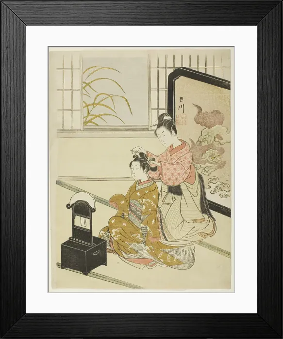 Framed Print : The Autumn Moon in the Mirror (Kyodai no shugetsu), from the series Eight Views...c. 1766. Creator: Suzuki Harunobu. The Autumn Moon in the Mirror (Kyodai no shugetsu), from the series Eight Views...c. 1766. Creator: Suzuki Harunobu Framed Print : The Autumn Moon in the Mirror (Kyodai no shugetsu), from the series Eight Views...c. 1766. Creator: Suzuki Harunobu. The Autumn Moon in the Mirror (Kyodai no shugetsu), from the series Eight Views...c. 1766. Creator: Suzuki Harunobu