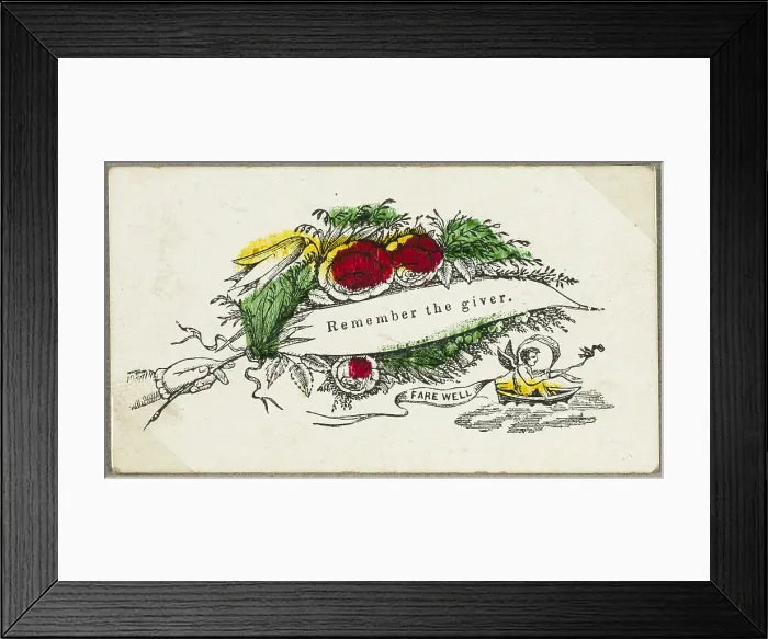 Framed Print : Remember the Giver (valentine), c.1830. Creator: Unknown Framed Print : Remember the Giver (valentine), c.1830. Creator: Unknown