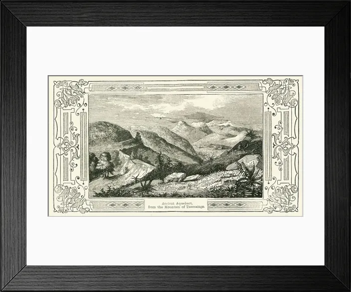 Framed Print : Ancient Aqueduct, from the Mountain of Tezcosingo, 1849. Creator: Unknown Framed Print : Ancient Aqueduct, from the Mountain of Tezcosingo, 1849. Creator: Unknown