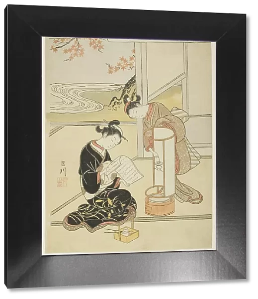 The Evening Glow of a Lamp (Andon no sekisho), from the series 'Eight Views...', c. 1766. Creator: Suzuki Harunobu. The Evening Glow of a Lamp (Andon no sekisho), from the series 'Eight Views...', c. 1766. Creator: Suzuki Harunobu