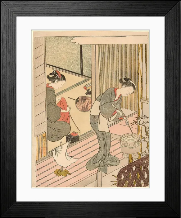 Framed Print : Returning Sails of the Towel Rack (Tenugui-kake no kihan), from the series Eight Views... c. 1766. Creator: Suzuki Harunobu. Returning Sails of the Towel Rack (Tenugui-kake no kihan), from the series Eight Views... c. 1766 Framed Print : Returning Sails of the Towel Rack (Tenugui-kake no kihan), from the series Eight Views... c. 1766. Creator: Suzuki Harunobu. Returning Sails of the Towel Rack (Tenugui-kake no kihan), from the series Eight Views... c. 1766