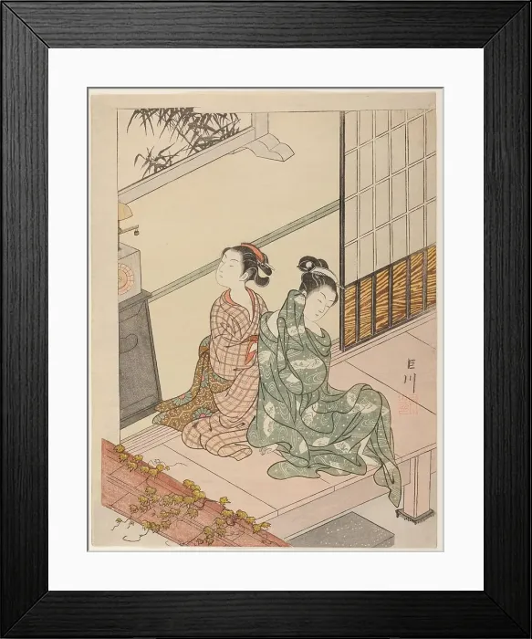 Framed Print : The Evening Bell of the Clock (Tokei no bansho), from the series Eight Views of the... c. 1766. Creator: Suzuki Harunobu. The Evening Bell of the Clock (Tokei no bansho), from the series Eight Views of the... c. 1766 Framed Print : The Evening Bell of the Clock (Tokei no bansho), from the series Eight Views of the... c. 1766. Creator: Suzuki Harunobu. The Evening Bell of the Clock (Tokei no bansho), from the series Eight Views of the... c. 1766