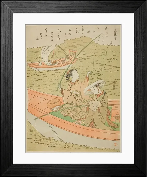Framed Print : Poem by Sangi Takamura (Ono no Takamura), from an untitled series of One Hundred...c. 1767 / 68. Creator: Suzuki Harunobu Framed Print : Poem by Sangi Takamura (Ono no Takamura), from an untitled series of One Hundred...c. 1767 / 68. Creator: Suzuki Harunobu
