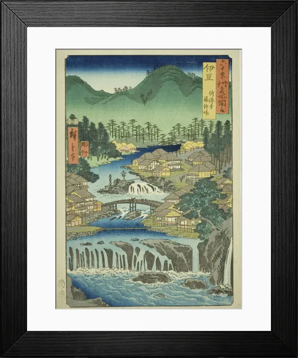 Framed Print : Izu Province: Hot Springs of the Shuzen Temple (Izu, Shuzenji tojiba), from the series Fa... 1853. Creator: Ando Hiroshige. Izu Province: Hot Springs of the Shuzen Temple (Izu, Shuzenji tojiba), from the series Fa... 1853 Framed Print : Izu Province: Hot Springs of the Shuzen Temple (Izu, Shuzenji tojiba), from the series Fa... 1853. Creator: Ando Hiroshige. Izu Province: Hot Springs of the Shuzen Temple (Izu, Shuzenji tojiba), from the series Fa... 1853
