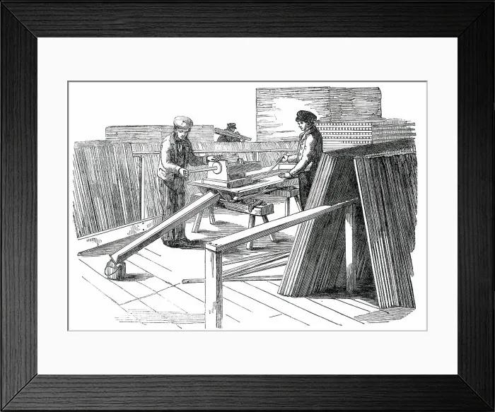 Framed Print : The Great Exhibition Building in Hyde Park - Painting Machine, 1850. Creator: Unknown Framed Print : The Great Exhibition Building in Hyde Park - Painting Machine, 1850. Creator: Unknown