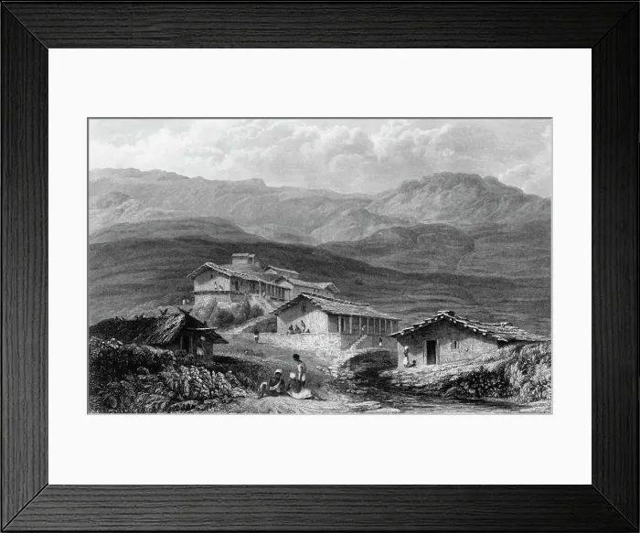 Framed Print : Jerdair, - A Hill Village, - Gurwall, 1835. Creator: David Cox Framed Print : Jerdair, - A Hill Village, - Gurwall, 1835. Creator: David Cox