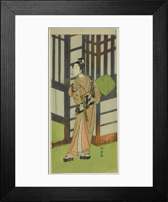 Framed Print : The Actor Onoe Tamizo I as Kewaizaka no Shosho Disguised as a Komuso in the Play... c. 1772. Creator: Shunsho Framed Print : The Actor Onoe Tamizo I as Kewaizaka no Shosho Disguised as a Komuso in the Play... c. 1772. Creator: Shunsho