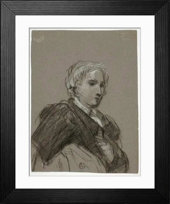 Framed Print : Bust of a Woman (recto); Draped Figure, Three-Quarter Length (verso), c. 1790. Creators: Thomas Barker, Thomas Jones Barker Framed Print : Bust of a Woman (recto); Draped Figure, Three-Quarter Length (verso), c. 1790. Creators: Thomas Barker, Thomas Jones Barker
