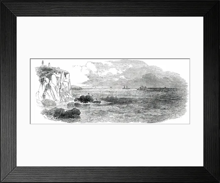 Framed Print : Submarine Electric Telegraph between Dover and Calais - The Electric Wire at Cape Grinez, 1850. Creator: Unknown Framed Print : Submarine Electric Telegraph between Dover and Calais - The Electric Wire at Cape Grinez, 1850. Creator: Unknown