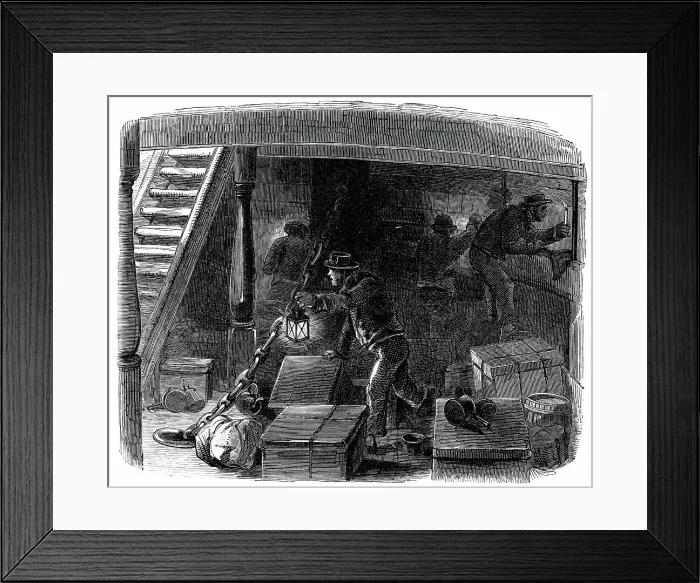 Framed Print : Searching for Stowaways, 1850. Creator: Unknown Framed Print : Searching for Stowaways, 1850. Creator: Unknown