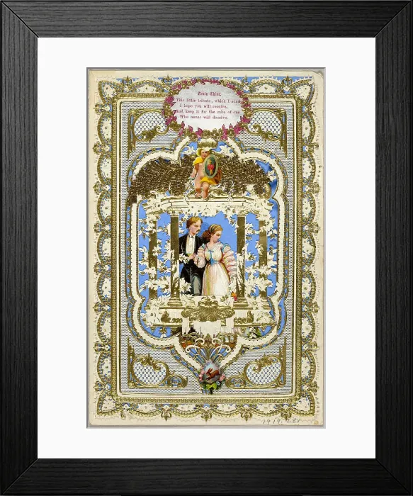 Framed Print : This Little Tribute, Which I Send (valentine), 1840 / 60. Creator: Unknown Framed Print : This Little Tribute, Which I Send (valentine), 1840 / 60. Creator: Unknown