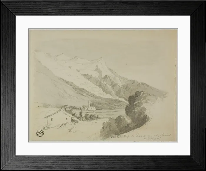 Framed Print : View of the Village of Chamonix, and the Bossons Glacier, n.d. Creator: Unknown Framed Print : View of the Village of Chamonix, and the Bossons Glacier, n.d. Creator: Unknown