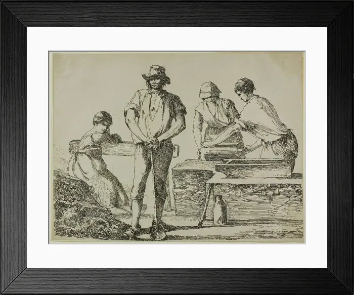 Framed Print : Tilemakers, 1803. Creator: Thomas Barker