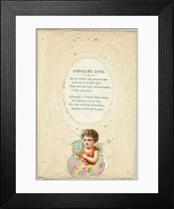 Framed Print : Constant Love (valentine), 1850 / 59. Creator: Unknown Framed Print : Constant Love (valentine), 1850 / 59. Creator: Unknown