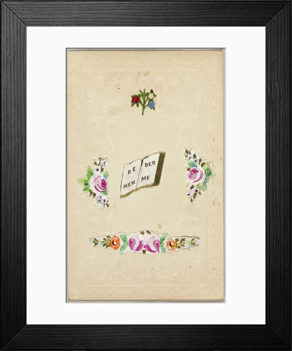 Framed Print : Remember Me (valentine), c.1830. Creator: Unknown Framed Print : Remember Me (valentine), c.1830. Creator: Unknown