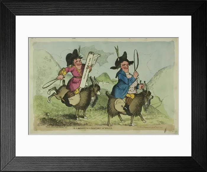Framed Print : On a Journey to a Courtship in Wales, published June 16, 1795. Creator: Richard Newton Framed Print : On a Journey to a Courtship in Wales, published June 16, 1795. Creator: Richard Newton