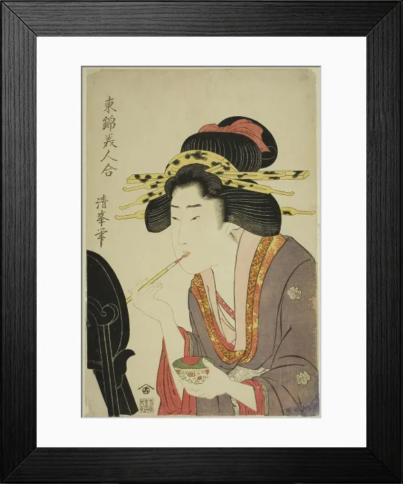Framed Print : Beauty applying rouge, from the series Comaprison of Beauties in Eastern Brocade...c. 1804 / 10. Creator: Torii Kiyomitsu II. Beauty applying rouge, from the series Comaprison of Beauties in Eastern Brocade...c. 1804 / 10 Framed Print : Beauty applying rouge, from the series Comaprison of Beauties in Eastern Brocade...c. 1804 / 10. Creator: Torii Kiyomitsu II. Beauty applying rouge, from the series Comaprison of Beauties in Eastern Brocade...c. 1804 / 10