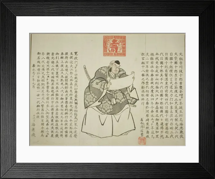 Framed Print : Announcement of performance of Kanjincho by Ichikawa Danjuro VIII to celebrate... 1852. Creator: Torii Kiyomitsu II Framed Print : Announcement of performance of Kanjincho by Ichikawa Danjuro VIII to celebrate... 1852. Creator: Torii Kiyomitsu II