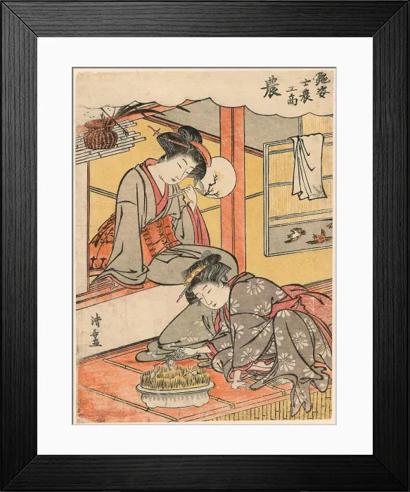 Framed Print : The Farmer (No) from the series Beauties Illustrating the Four Social Classes (Adesugata... c.1779. Creator: Torii Kiyonaga) Framed Print : The Farmer (No) from the series Beauties Illustrating the Four Social Classes (Adesugata... c.1779. Creator: Torii Kiyonaga)