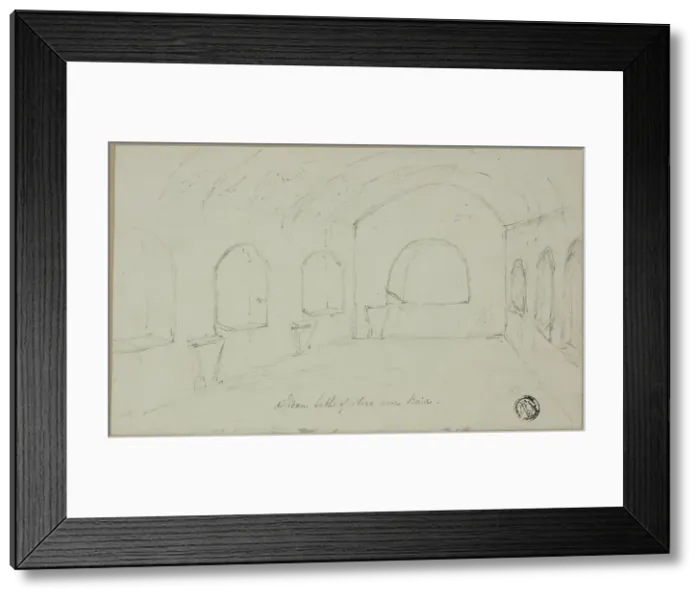 Framed Print : Steam Baths of Nero Near Baiae, 19th century. Creator: Unknown Framed Print : Steam Baths of Nero Near Baiae, 19th century. Creator: Unknown