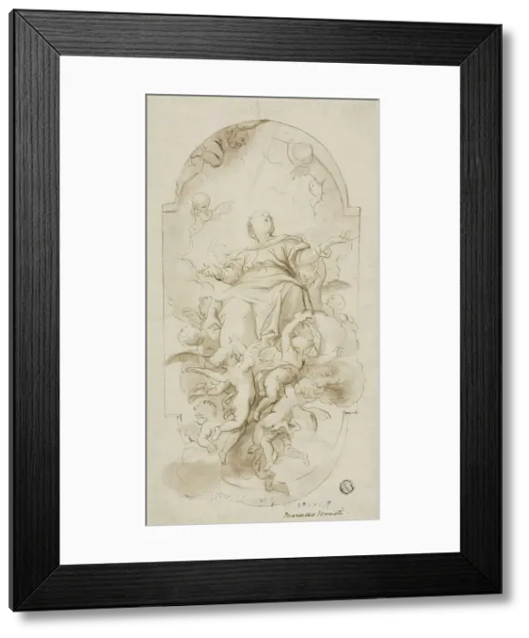 Framed Print : Assumption of the Virgin, n.d. Creators: Domenico Piola I, Marcello Venusti Framed Print : Assumption of the Virgin, n.d. Creators: Domenico Piola I, Marcello Venusti
