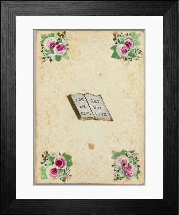 Framed Print : Forget Me Not Dear Love (valentine), c.1830. Creator: Unknown Framed Print : Forget Me Not Dear Love (valentine), c.1830. Creator: Unknown