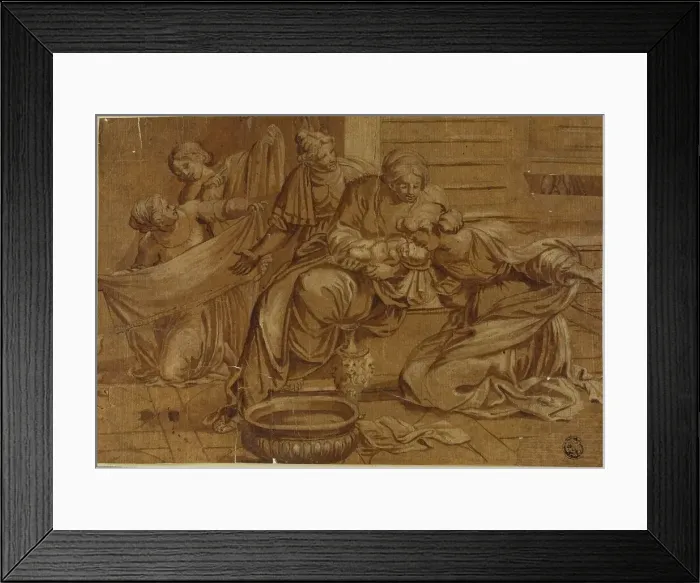 Framed Print : Birth of the Virgin, n.d. Creator: Domenichino Framed Print : Birth of the Virgin, n.d. Creator: Domenichino