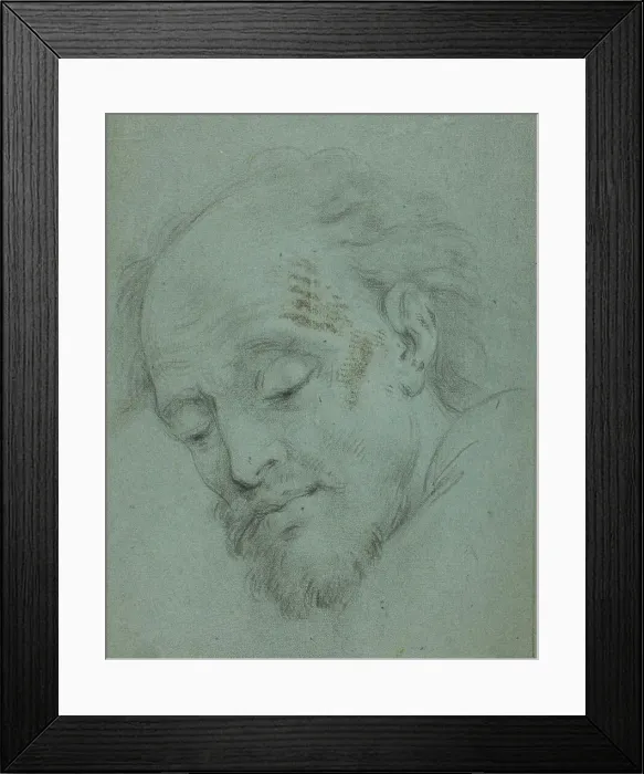 Framed Print : Male Head Looking Down, n.d. Creator: Unknown Framed Print : Male Head Looking Down, n.d. Creator: Unknown