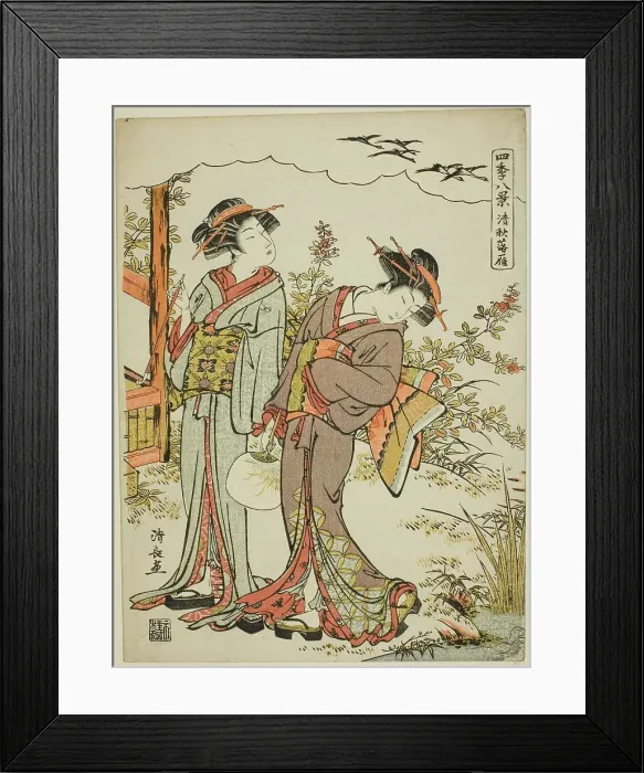 Framed Print : Geese Descending in Mid Autumn (Seishu no rakugan), from the series Eight Scenes... c. 1779. Creator: Torii Kiyonaga. Geese Descending in Mid Autumn (Seishu no rakugan), from the series Eight Scenes... c. 1779. Creator: Torii Kiyonaga Framed Print : Geese Descending in Mid Autumn (Seishu no rakugan), from the series Eight Scenes... c. 1779. Creator: Torii Kiyonaga. Geese Descending in Mid Autumn (Seishu no rakugan), from the series Eight Scenes... c. 1779. Creator: Torii Kiyonaga