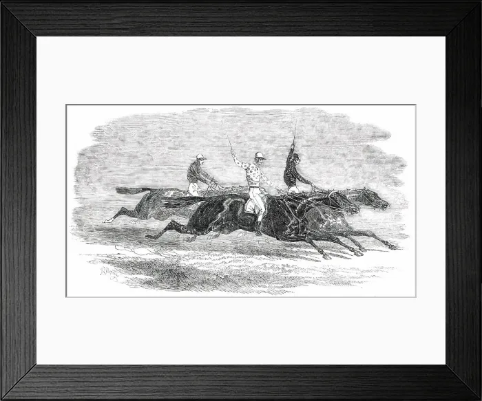 Framed Print : Doncaster Races - the Dead-Heat for the St. Leger Stakes... 1850. Creator: Unknown Framed Print : Doncaster Races - the Dead-Heat for the St. Leger Stakes... 1850. Creator: Unknown