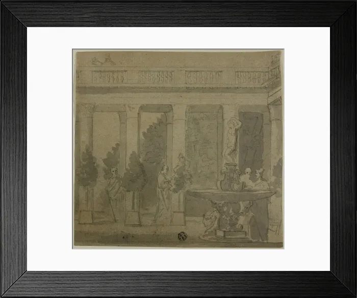 Framed Print : Classical Interior Scene, 18th century. Creator: Unknown Framed Print : Classical Interior Scene, 18th century. Creator: Unknown