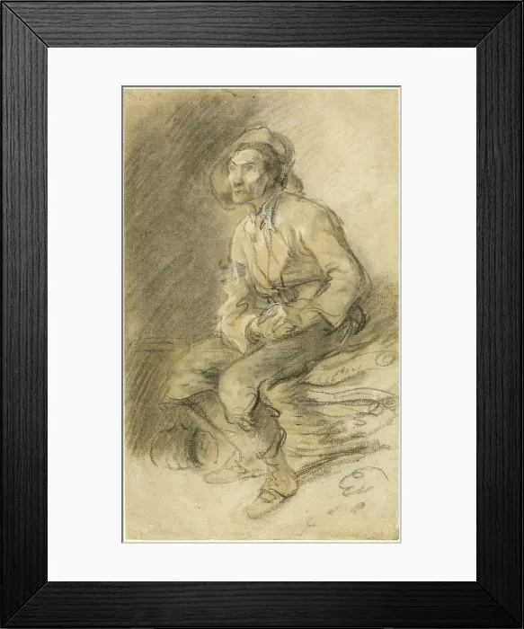 Framed Print : A Woodman Seated on a Bundle of Faggots, 1787. Creator: Thomas Gainsborough Framed Print : A Woodman Seated on a Bundle of Faggots, 1787. Creator: Thomas Gainsborough