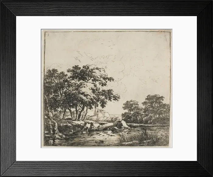 Framed Print : The River in the Forest, plate three from Set of Landscapes, 1640 / 51. Creator: Herman Naijwincx Framed Print : The River in the Forest, plate three from Set of Landscapes, 1640 / 51. Creator: Herman Naijwincx