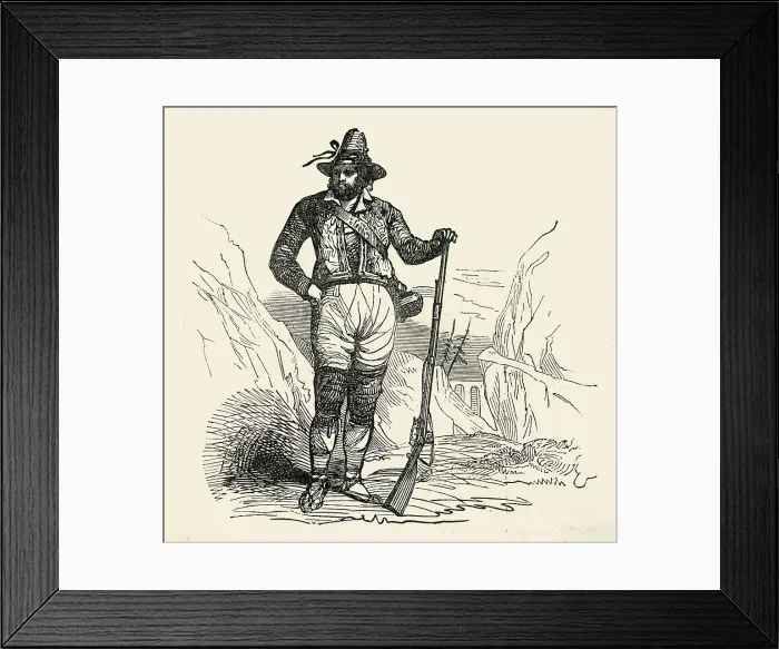 Framed Print : A Guerrilla, 1849. Creator: Unknown Framed Print : A Guerrilla, 1849. Creator: Unknown