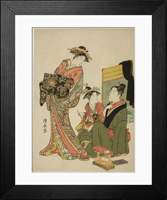 Framed Print : The Actor Nakamura Riko with a courtesan, from an untitled series of aiban prints... c. 1781 / 82. Creator: Torii Kiyonaga Framed Print : The Actor Nakamura Riko with a courtesan, from an untitled series of aiban prints... c. 1781 / 82. Creator: Torii Kiyonaga