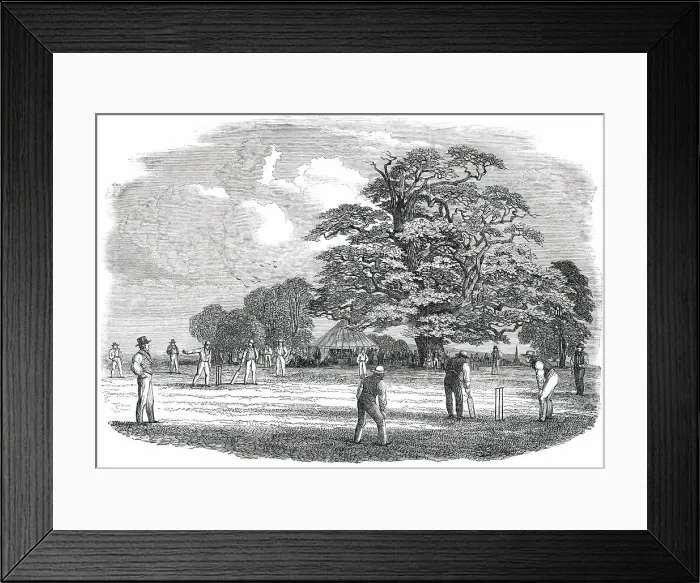 Framed Print : Cricket - drawn by Duncan, 1850. Creator: Duncan
