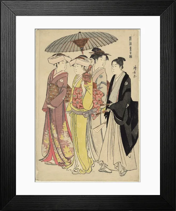 Framed Print : A Lady with Three Servants, from the series A Brocade of Eastern Manners (Fuzoku... c.1783 / 84. Creator: Torii Kiyonaga. A Lady with Three Servants, from the series A Brocade of Eastern Manners (Fuzoku... c.1783 / 84) Framed Print : A Lady with Three Servants, from the series A Brocade of Eastern Manners (Fuzoku... c.1783 / 84. Creator: Torii Kiyonaga. A Lady with Three Servants, from the series A Brocade of Eastern Manners (Fuzoku... c.1783 / 84)